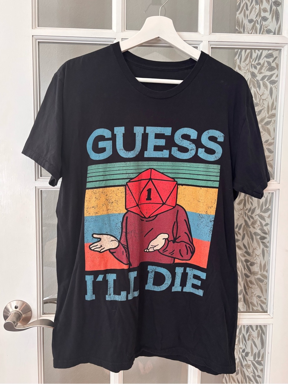 D&D Funny D20 Graphic T-Shirt Sz L